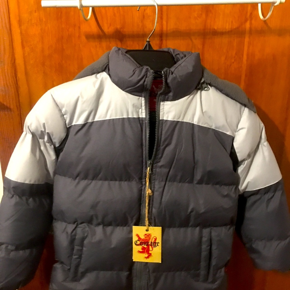 Courage boys gray winter jacket size large